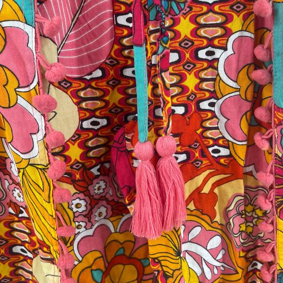 GIRL SOUL Set Size Small Pants and Bandeau Hippie Boho Bohemian Pom Pom Retro - Picture 7 of 15